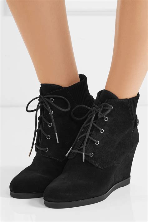 michael kors long black boots|Michael Kors wedge ankle boots.